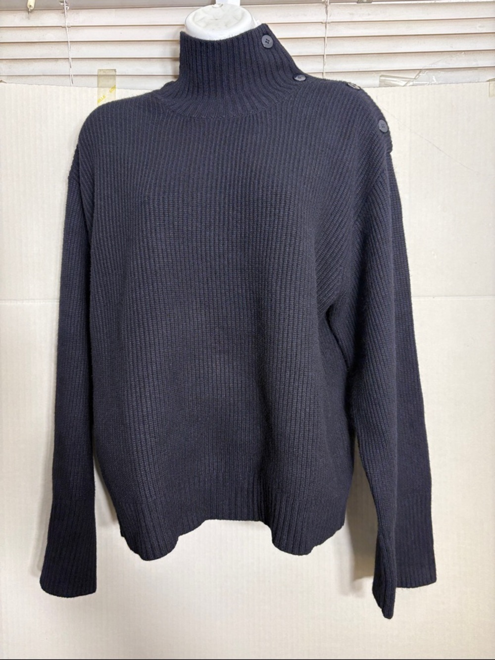 Mango Black Knit Top with Branded Tag PERKINS-NECK SWEATER WITH BUTTON 3295 - Picture 2 of 7